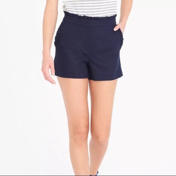 J. Crew Pants - J. Crew Navy Ruffled Shorts